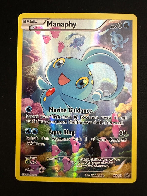 Manaphy XY113 Black Star Promo Full Art Holo Pokemon Card